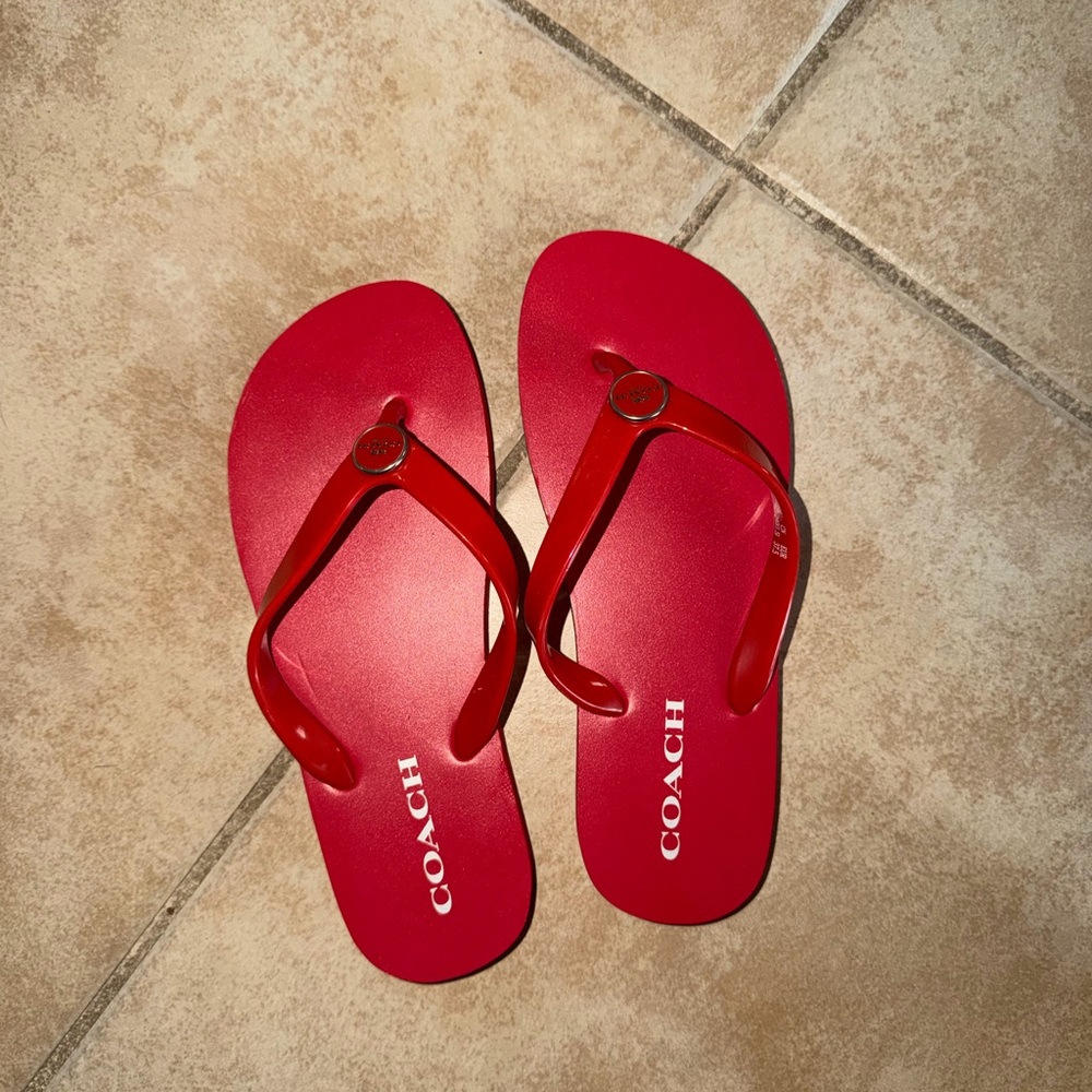 Coach Vibrant Red Sandals